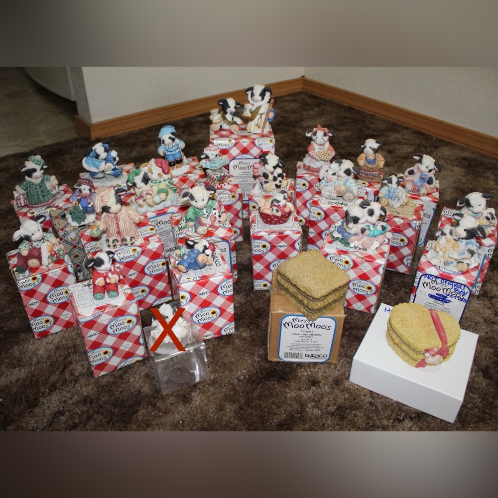 Mary Moo Moos Lot Of 33 -Random Assortment, Wedding Moo Set & Mary Moo Moo Frame